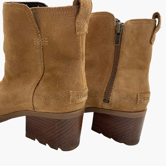 Sorel Cate Camel Tan Waterproof Suede Booties - Picture 8 of 9